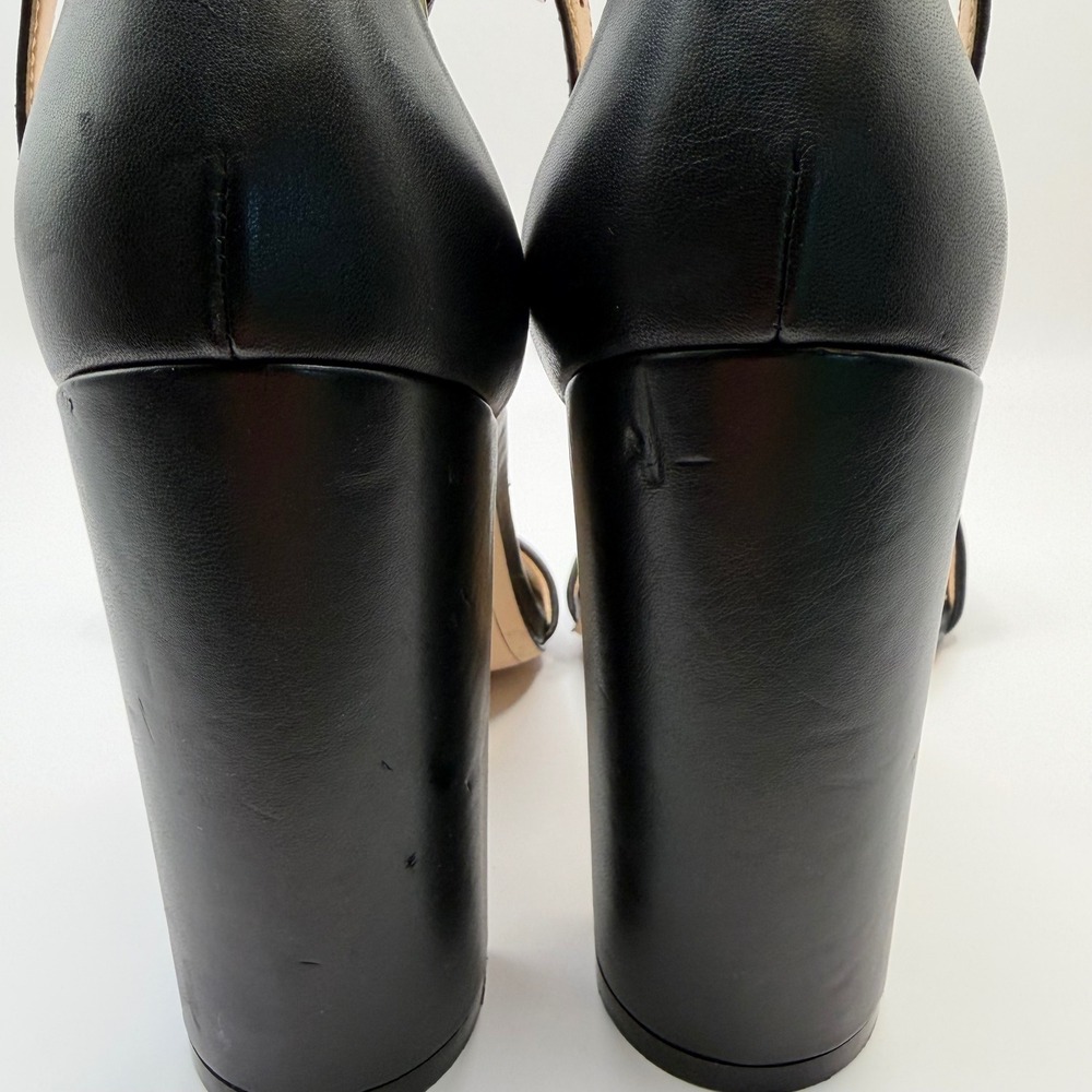 Sam Edelman Yaro Black Leather Ankle Strap Block Heel Sandals Womens 9 M - Picture 4 of 8